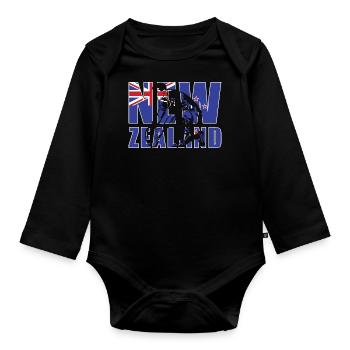 New Zealand Rugby - Baby Bio-Langarm-Body - Schwarz - Vorne