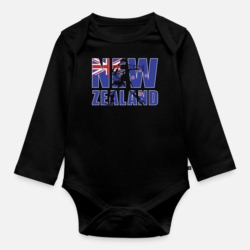 Nouvelle-Zélande de rugby - Body Bébé bio manches longues - noir