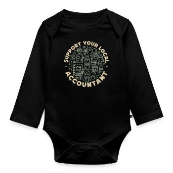 Accountant Bookkeeper Accounting - Organic Longsleeve Baby Bodysuit - black - Front