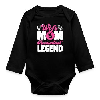 Accountant Bookkeeper Accounting - Organic Longsleeve Baby Bodysuit - black - Front