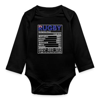 Nutrition New Zealand Rugby - Baby Bio-Langarm-Body - Schwarz - Vorne