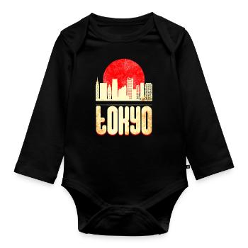 Tokyo Japan Skyline - Body Bébé bio manches longues - noir - Devant