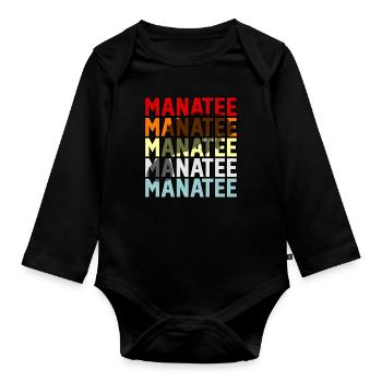 Manatee - Organic Longsleeve Baby Bodysuit - black - Front