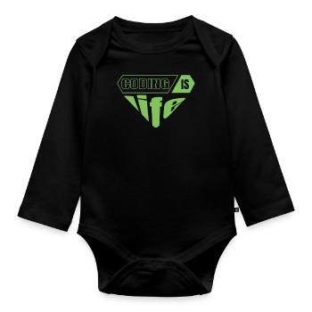 Softwareentwickler Programmierer Geschenk - Baby Bio-Langarm-Body - Schwarz - Vorne