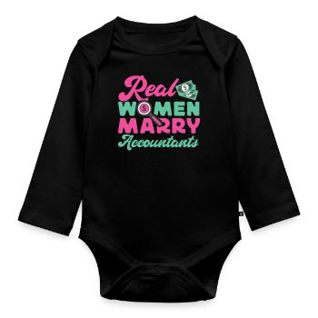 Accountant Bookkeeper Marriage - Baby Bio-Langarm-Body - Schwarz - Vorne