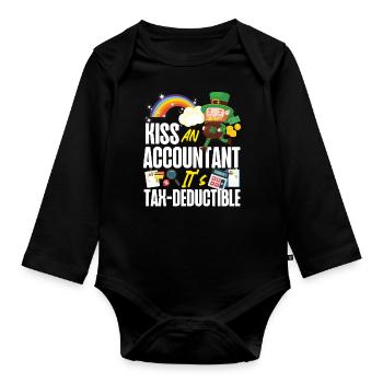 Comptable Comptable Comptable - Body Bébé bio manches longues - noir - Devant