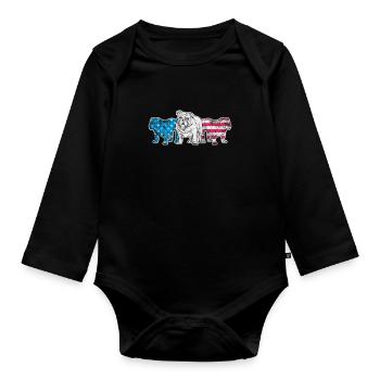 American Bulldog Dog Dog Lovers Cadeau - Body Bébé bio manches longues - noir - Devant