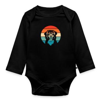 Bouvier bernois - Body Bébé bio manches longues - noir - Devant