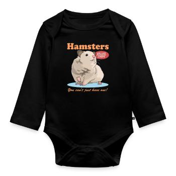 Hamster Golden Hamster Hamster Nain Cadeau - Body Bébé bio manches longues - noir - Devant