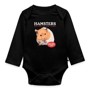 Hamster Nain Hamster Golden Hamster Cadeau - Body Bébé bio manches longues - noir - Devant