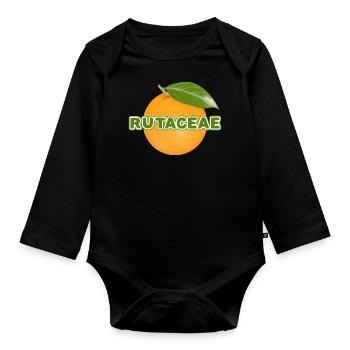 Rutaceae - Orange - Gartenfreunde - Bio - Baby Bio-Langarm-Body - Schwarz - Vorne