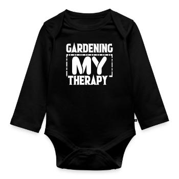 Garden Girl Gardener Women Children Wife - Organic Longsleeve Baby Bodysuit - black - Front