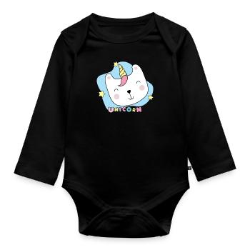 Licorne Licorne - Body Bébé bio manches longues - noir - Devant