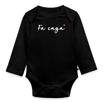 Catalan - Fa caga 2 – par OBV - Body Bébé bio manches longues - noir - Devant