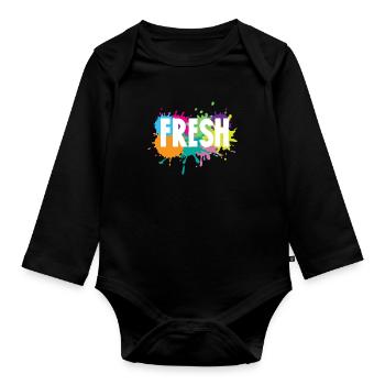 Hip Hop Rap Music Rapper Hiphop Gift - Body Bébé bio manches longues - noir - Devant