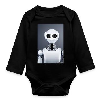 Roboter Zukunft Technik Wissenschaft Android - Baby Bio-Langarm-Body - Schwarz - Vorne