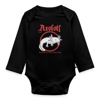 Axolotl tailed amphibians Axolotls amphibians gift - Organic Longsleeve Baby Bodysuit - black - Front
