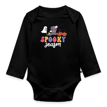 Spooky Season Scitrouilles effrayantes - Body Bébé bio manches longues - noir - Devant