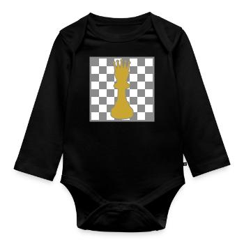 Joueur d'Échecs Jeu d'Échecs Échec - Body Bébé bio manches longues - noir - Devant