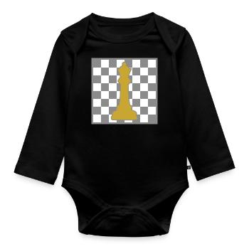 Joueur d'Échecs Jeu d'échecs échec - Body Bébé bio manches longues - noir - Devant