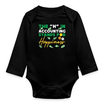 Accountant Bookkeeper Accounting - Organic Longsleeve Baby Bodysuit - black - Front