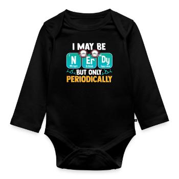 Nerd Periodensystem - Baby Bio-Langarm-Body - Schwarz - Vorne