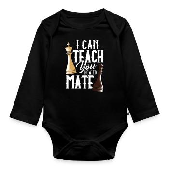 Chess players Chess - Organic Longsleeve Baby Bodysuit - black - Front