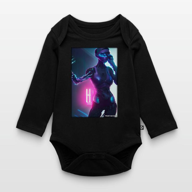 Robot Future Science Sci-Fi Machine Organic Longsleeve Baby Bodysuit