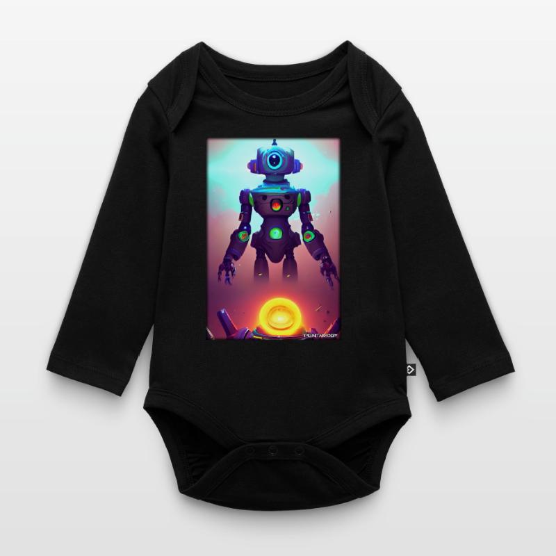 Robot Future Science Sci-Fi Machine Organic Longsleeve Baby Bodysuit