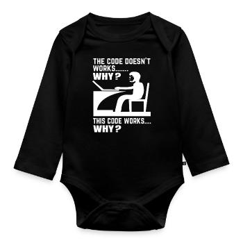 Softwareentwickler Programmierer Geschenk - Baby Bio-Langarm-Body - Schwarz - Vorne