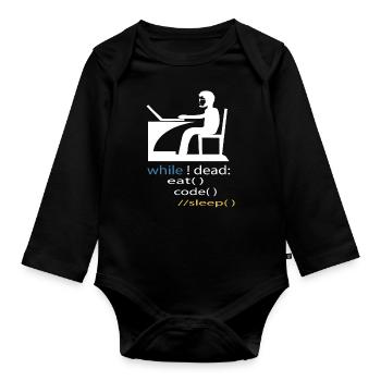 Softwareentwickler Programmierer Geschenk - Baby Bio-Langarm-Body - Schwarz - Vorne