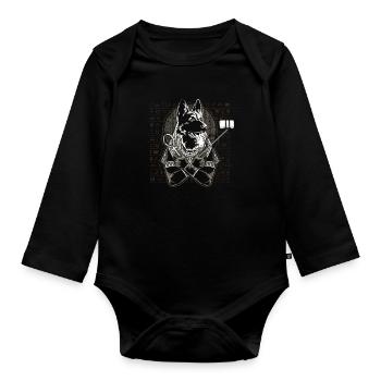 Dog Lover German Shepherd Funny Ancient Egypt Anub - Organic Longsleeve Baby Bodysuit - black - Front