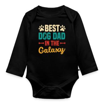 dog owner dog dog owner dog lovers walker - Organic Longsleeve Baby Bodysuit - black - Front