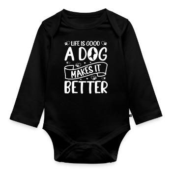 Dog Mom Gift Mami Dog Owner Dog - Organic Longsleeve Baby Bodysuit - black - Front