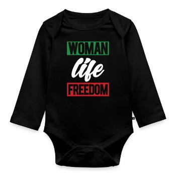 Femmes Vie Liberté Iranienne Mahsa Amini Iran - Body Bébé bio manches longues - noir - Devant