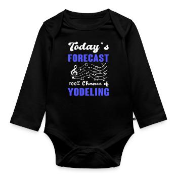 Jodeln - Baby Bio-Langarm-Body - Schwarz - Vorne