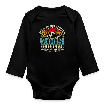 Aged to perfection 2005 Original - Organic Longsleeve Baby Bodysuit - black - Front
