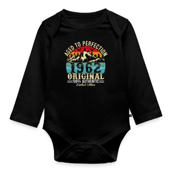 Aged to perfection 1962 Original - Organic Longsleeve Baby Bodysuit - black - Front