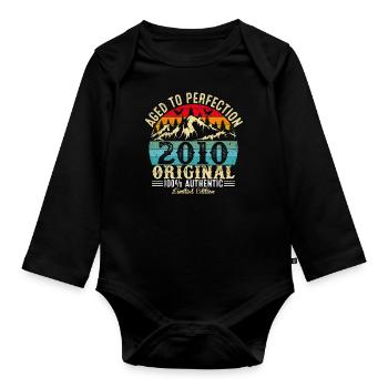 Aged to perfection 2010 Original - Organic Longsleeve Baby Bodysuit - black - Front