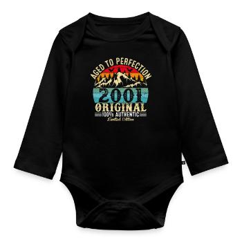 Aged to perfection 2001 Original - Organic Longsleeve Baby Bodysuit - black - Front