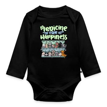 My Happy Medicine Every Day Pill - Organic Longsleeve Baby Bodysuit - black - Front