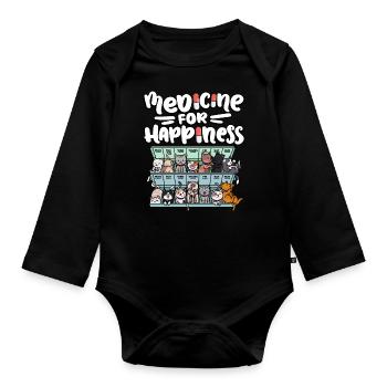 My Happy Medicine Every Day Pill - Organic Longsleeve Baby Bodysuit - black - Front