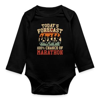 Running Runner Half Marathon - Baby Bio-Langarm-Body - Schwarz - Vorne