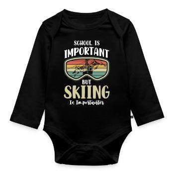 Sports d’hiver Vacances Pistensau Hobby - Body Bébé bio manches longues - noir - Devant