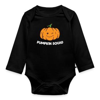Citrouille - Pumpkin Squad - Body Bébé bio manches longues - noir - Devant