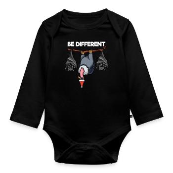 Be Different Vulture Bird Bat - Organic Longsleeve Baby Bodysuit - black - Front