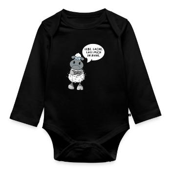 Lebe Lache Lass Mich In Ruhe - Baby Bio-Langarm-Body - Schwarz - Vorne