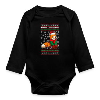 Fuchs Ugly Christmas - Baby Bio-Langarm-Body - Schwarz - Vorne