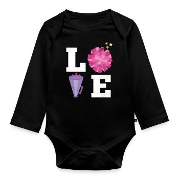 Liebesdesign Für Cheerleader Cheer Girls - Baby Bio-Langarm-Body - Schwarz - Vorne