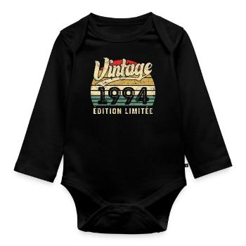 Cadeau D’anniversaire Vintage 1994 Édition Limitée - Body Bébé bio manches longues - noir - Devant